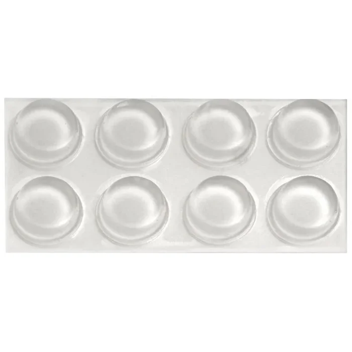 1/2 in. Clear Plastic Self-Adhesive Bumpers (8-Pack)