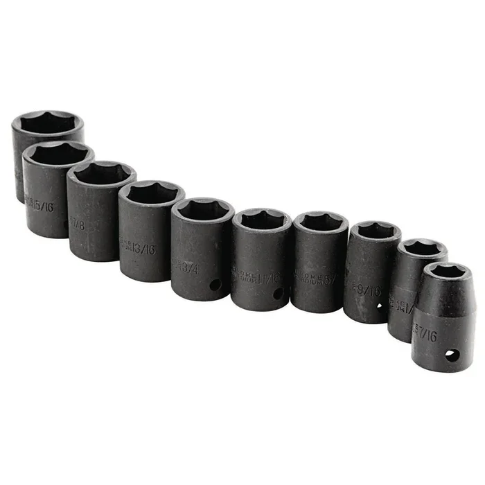1/2 in. Drive SAE Impact Socket Set, 10 Pc.