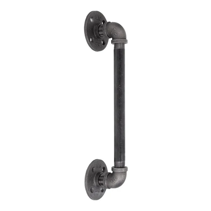 1/2 in. x 14.5 in. L Black Pipe Barn Door Handle Kit