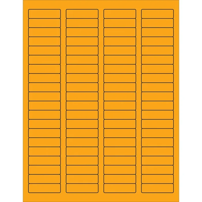 1 3/4 x 1/2″ Fluorescent Orange Rectangle Laser Labels 8000/Case