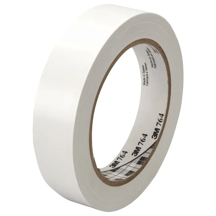 1″ x 36 yds. White 3M 764 Vinyl Tape 36/Case