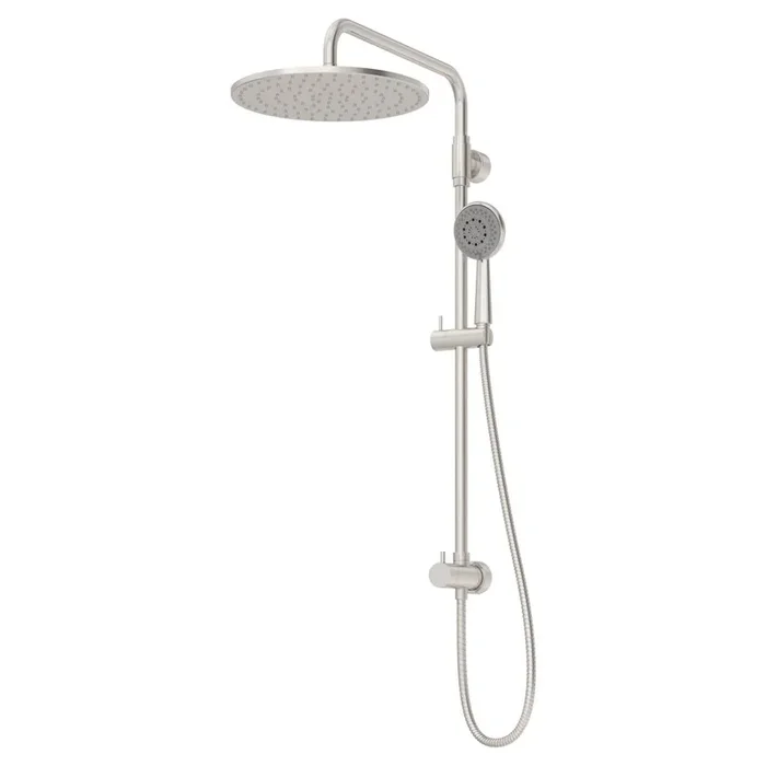 1-Spray 11.8 in. Dual Shower Head and Handheld Shower Head with Low Flow in Satin Nickel