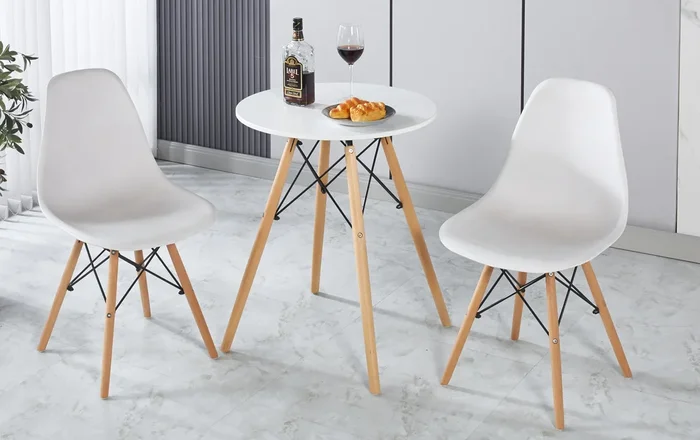 1 Table 2Chair,3Pcs 1Set,Dining Set,Dining Table,Office Table,Coffee Table White Mdf