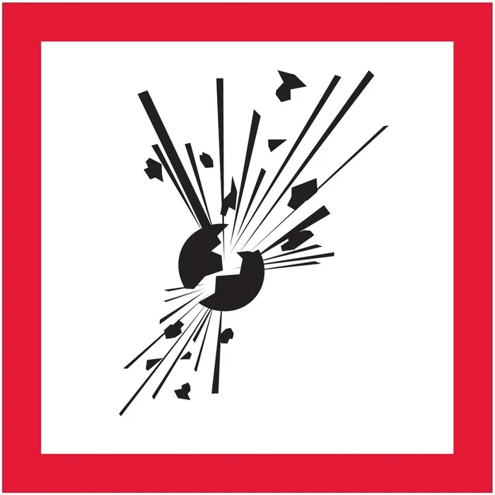 1 x 1″ Pictogram – Exploding Bomb Labels 500/Roll