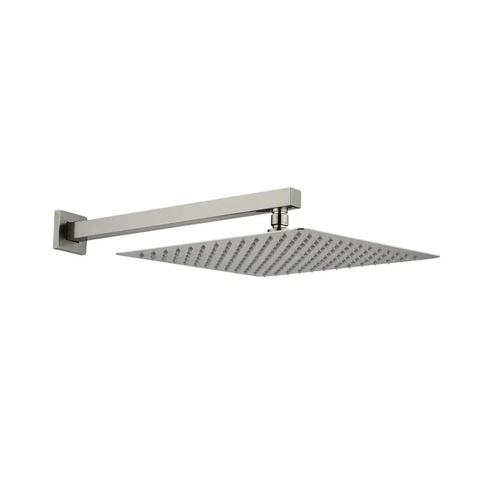 10″ Wall Mount Rainfall Square Shower Head Brushed Nickel Stainless Steel