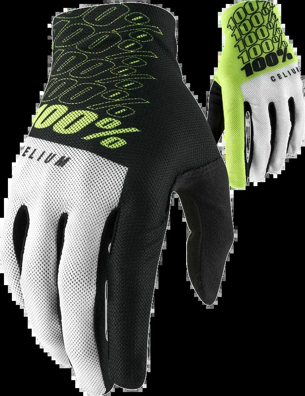 100% Celium Gloves – Fluorescent Yellow – XL 10007-00013