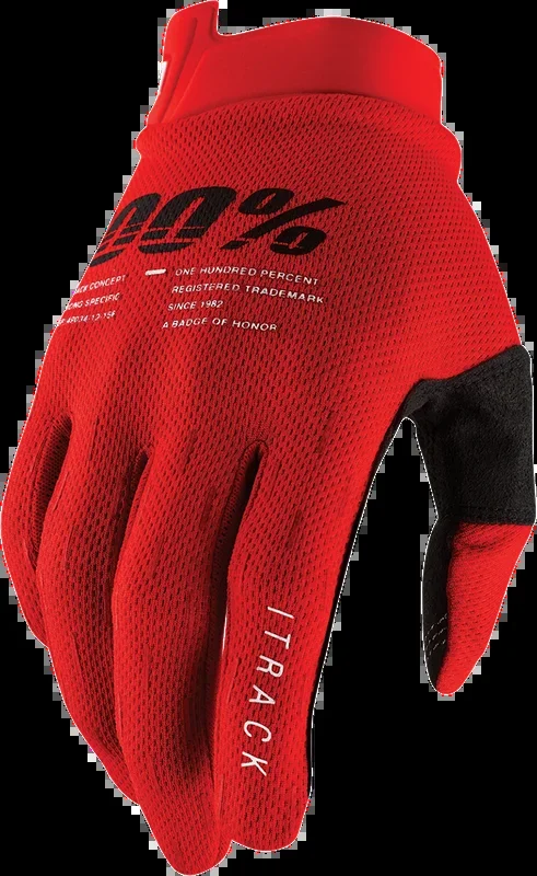 100% iTrack Gloves – Red -Medium 10008-00016