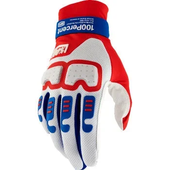 100% Langdale Gloves – Red/White/Blue – Medium 10029-00007
