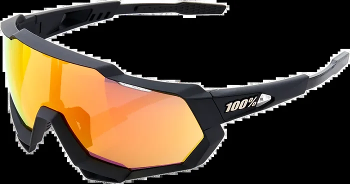 100% Speedtrap Sunglasses – Black – Red 60012-00004