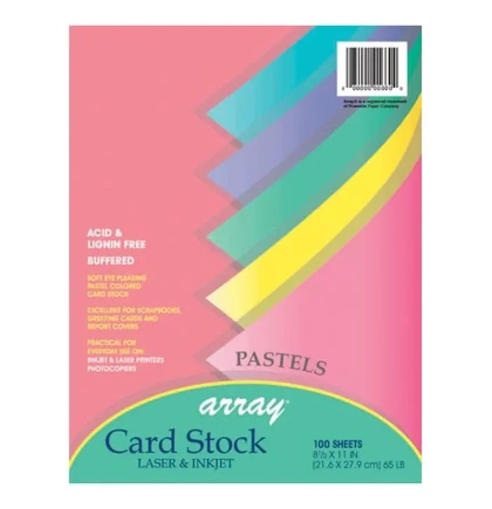 100Ct 8.5X11 Pastel Colors Card Stock