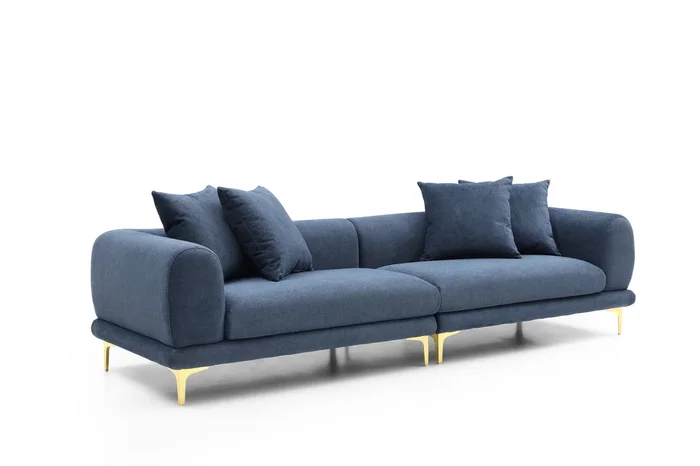 108.3” Modern Sofa Couch 4 Seater Fabric Sofa For Livingroom Office Blue Blue Fabric