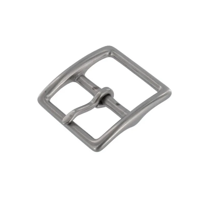 1097 Nickel Matte, Center Bar Buckle, Solid Brass-LL, 1″