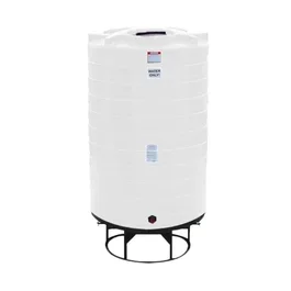 1100 Gallon 15 Degree Plastic Cone Bottom Tank with Stand in White