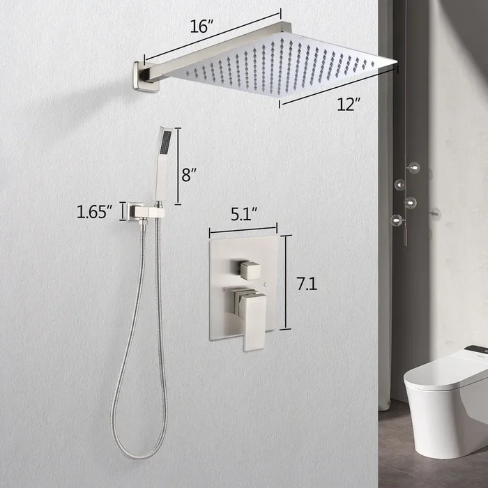 12″ Rain Shower Head Systems Wall Mounted Shower On-Site