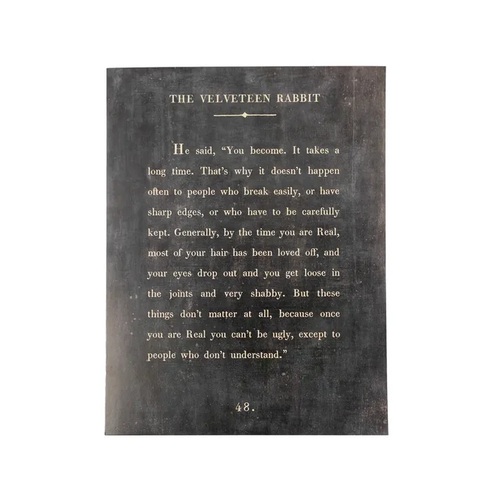 12″x16″ The Velveteen Rabbit Book Collection Art Poster – Charcoal
