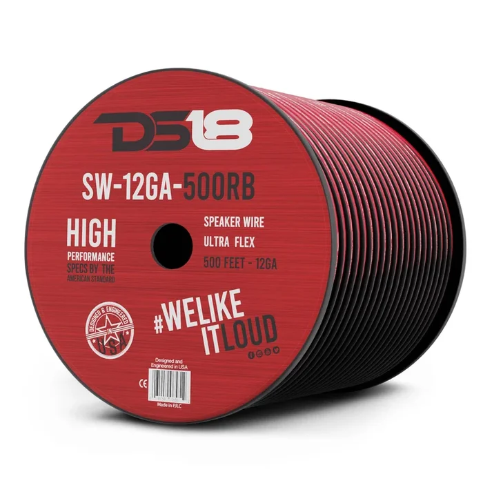 12-GA Speaker Wire 500 Feet – Red
