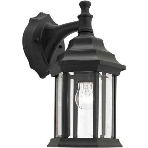 12-in H Black Medium Base (E-26) Outdoor Wall Light