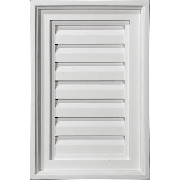 12 in. x 24 in. Rectangular Primed Polyurethane Paintable Gable Louver Vent