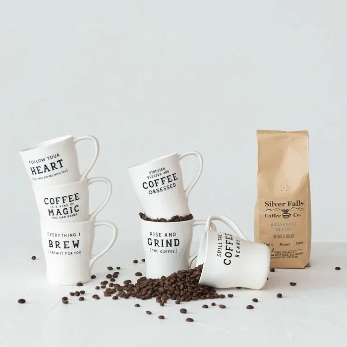 12 oz. Stoneware Coffee Lovers Mug CHOICE of Six Styles