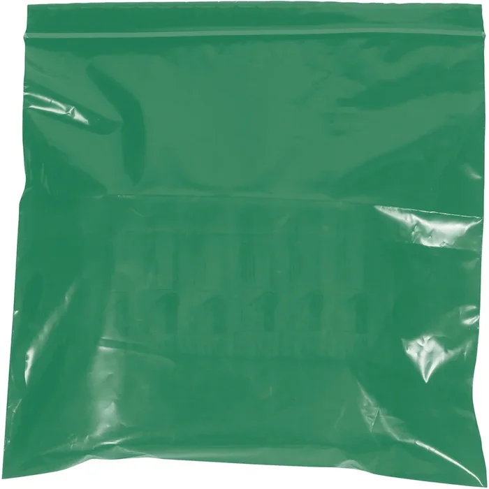 12 x 15 – 2 Mil Green Reclosable Poly Bags 1000/Case