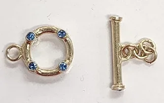 12mm Swarovski Vermeil Single Strand Toggles – Sapphired