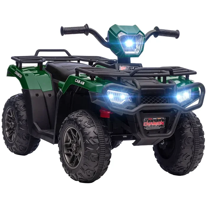 12V Kids ATV Battery-Operated with AUX Port & USB, Kids 4 Wheeler with Tough Wear-Resistant Tread, Electric Four Wheeler Kids Ride on Car Electric Car, Green