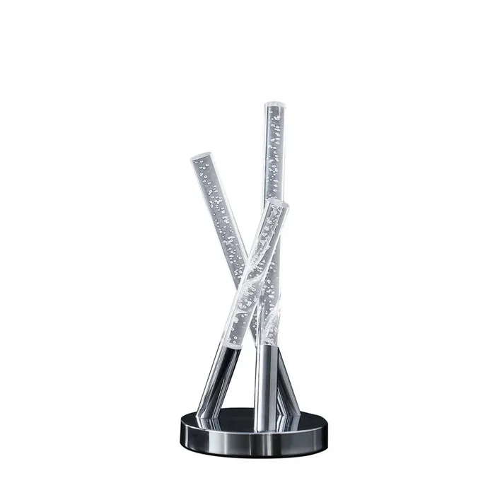 14.5″ In Carina Modern 3 Acrylic Upright Leg Stix Led Silver Metal Table Lamp Silver Metal