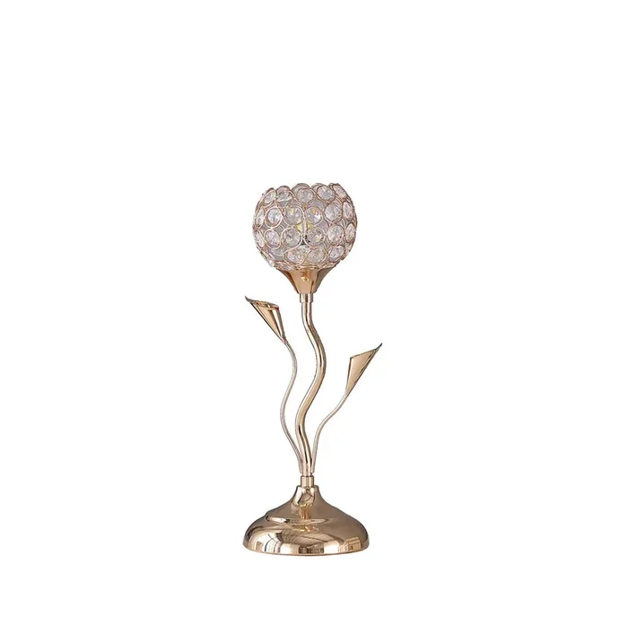 14″ Rose Gold Floral Bell Glam Metal Table Lamp Rose Gold Metal