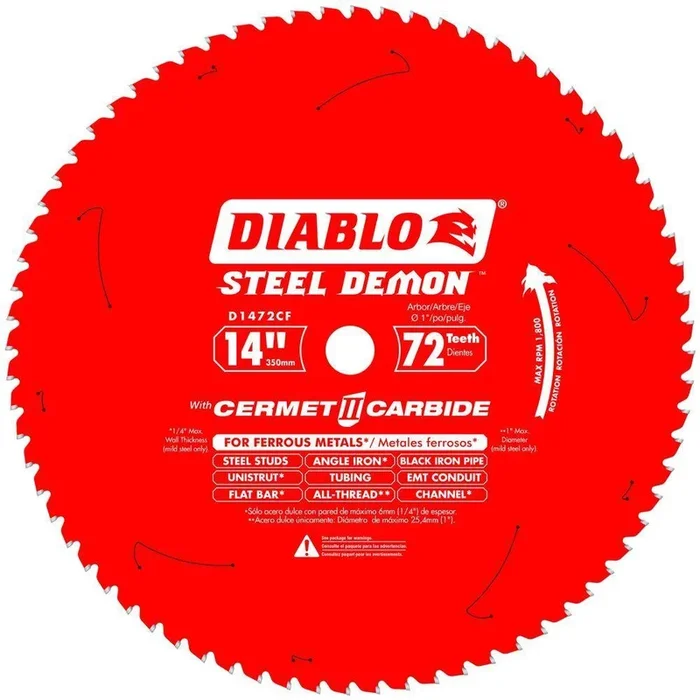 14 in. x 72 TPI Steel Demon Cermet II Carbide Blade for Ferrous Metals