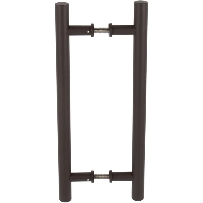 15-3/4 in. Bronze Barn Door Hardware Double Sided Round Pull Handle