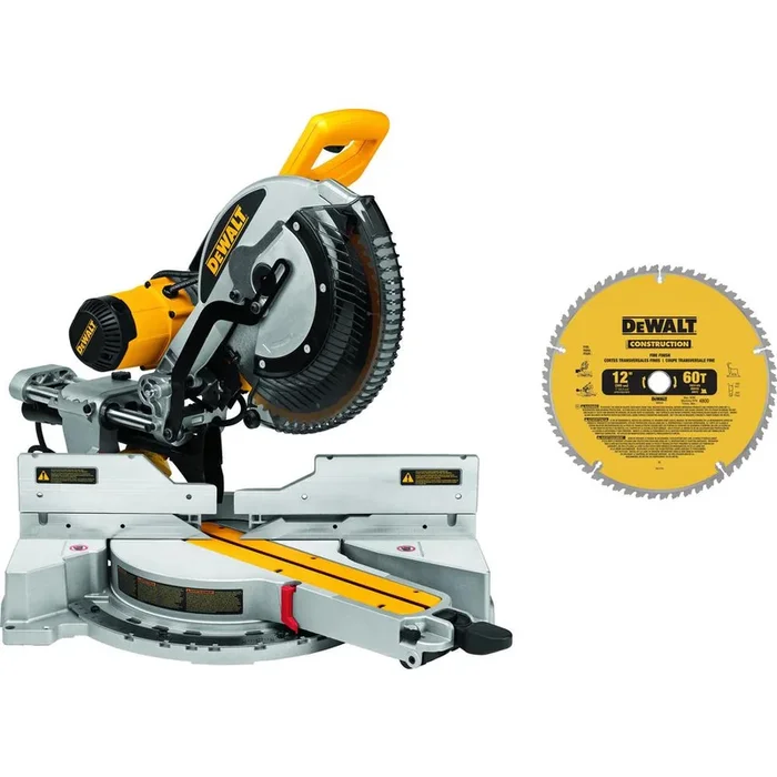 15 Amp Corded 12 in. Double-Bevel Sliding Compound Miter Saw with Bonus 20 Series 12 in. 60T Fine Finish Saw Blade
