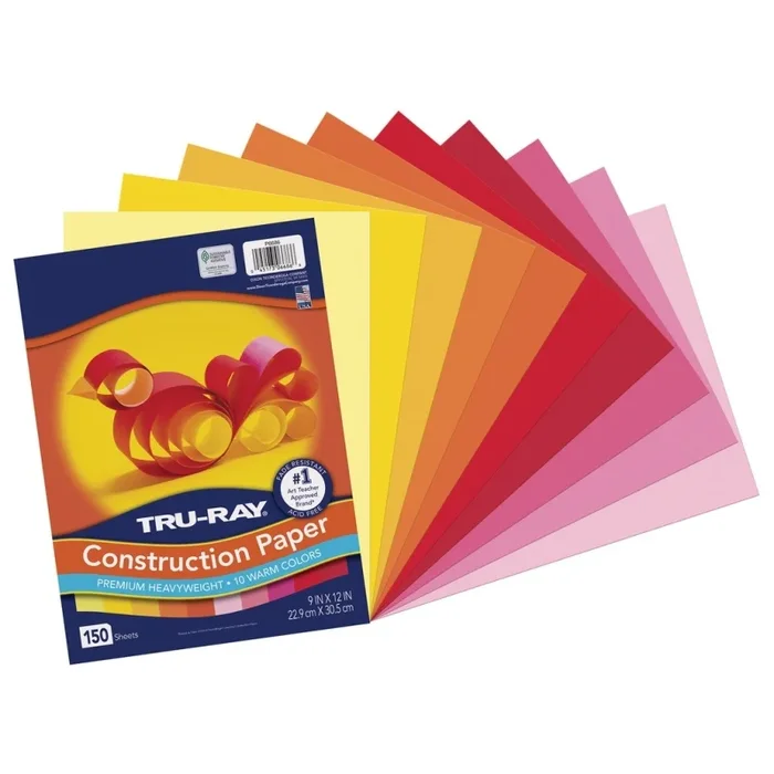 150Ct Tru-Ray Warm Colors Construction Paper Assortment