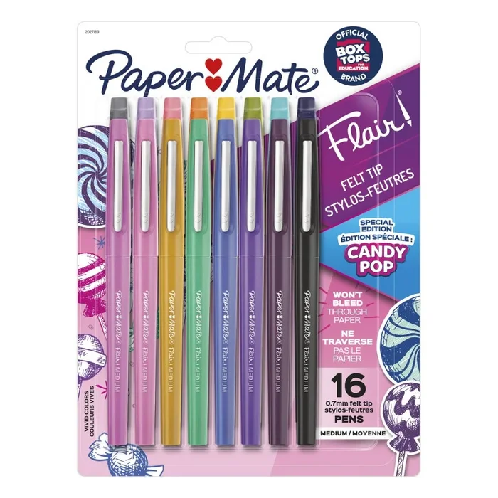 16 Color Med Candy Pop Flair Pens Papermate