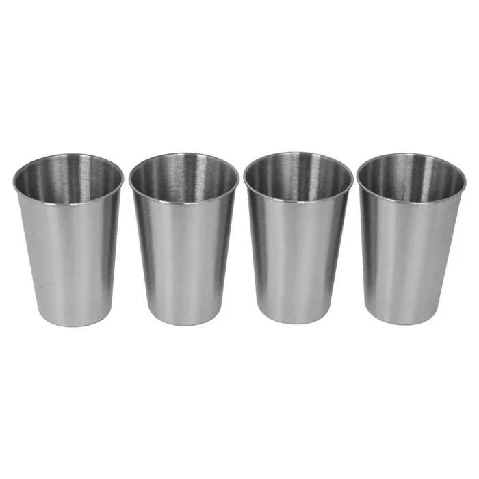 16 oz. 4-Piece Stainless Steel Pint Cup Set