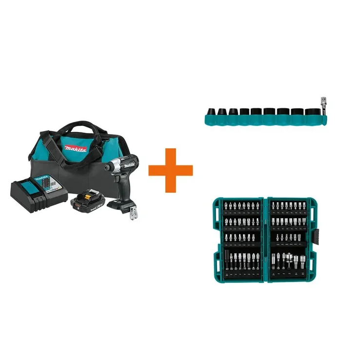 18-Volt LXT Sub-Compact Brushless Impact Driver Kit with ImpactXPS Impact Socket Set and ImpactXPS 60 Pc. Impact Bit Set
