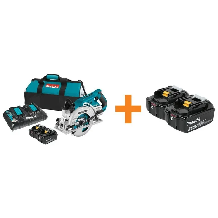 18-Volt X2 LXT Lithium-Ion (36-Volt) Brushless Cordless Rear Handle 7-1/4 in. Circular Saw w/BONUS 5.0Ah Battery 2 Pack