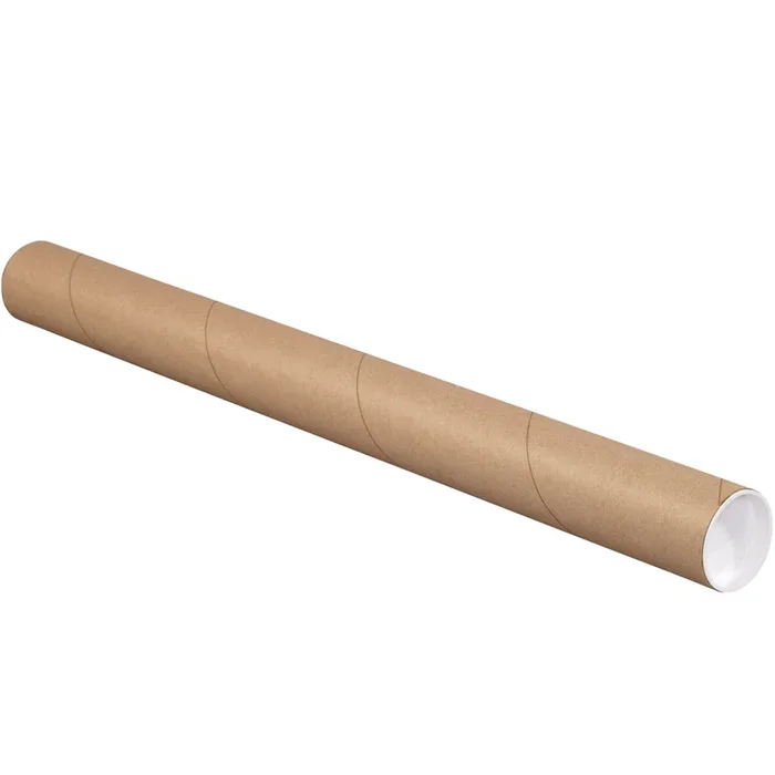 2 1/2 x 15 Brown Mailing Tubes With End Caps .060 Gauge 34/Case