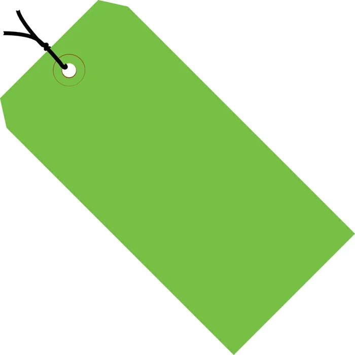 2-3/4 x 1-3/8 Pre-Strung Green Tags (THICK BOARD – 13 POINT) 1000/Case