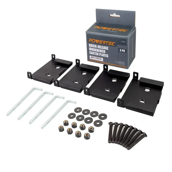 2-3/8 in. x 3-3/4 in. Quick-Release Caster Plates (4-Pack)