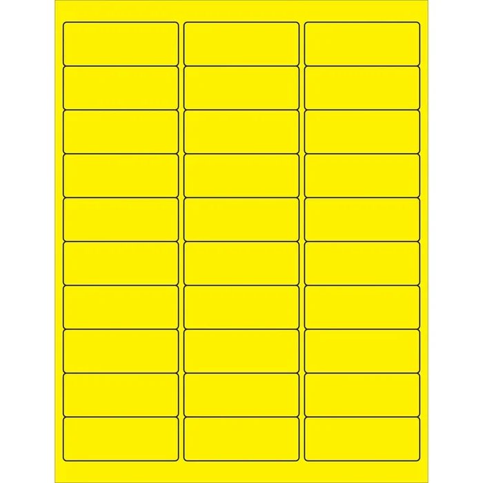 2 5/8 x 1″ Fluorescent Yellow Rectangle Laser Labels 3000/Case