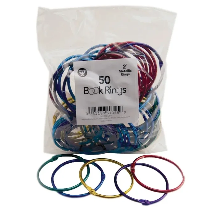 2″ Metallic Book Rings Pack Of 50