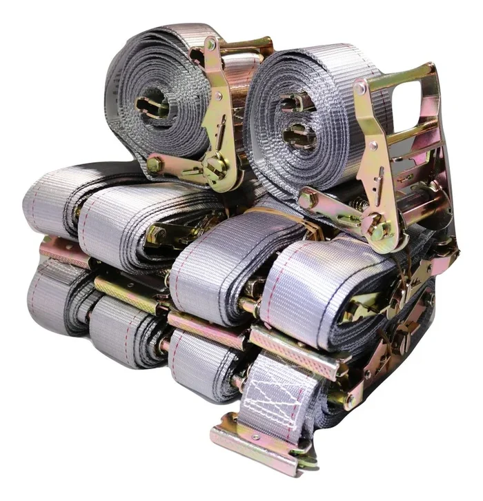 2″x 16 Ft Logistic Van Ratchet E-Track Straps w/Spring E Fittings | 12 PACK