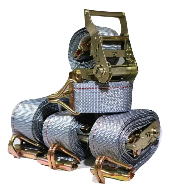 2″ x 16 Ft Ratchet Strap w/ Spg E & Wire J for E & F-Tracks | 4 PACK