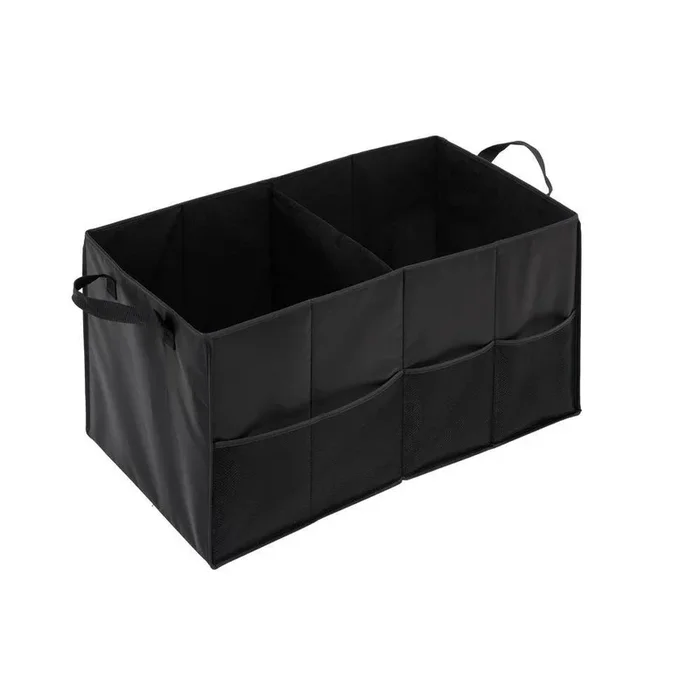 2-Compartment Black Folding Trunk Small Parts Organizer