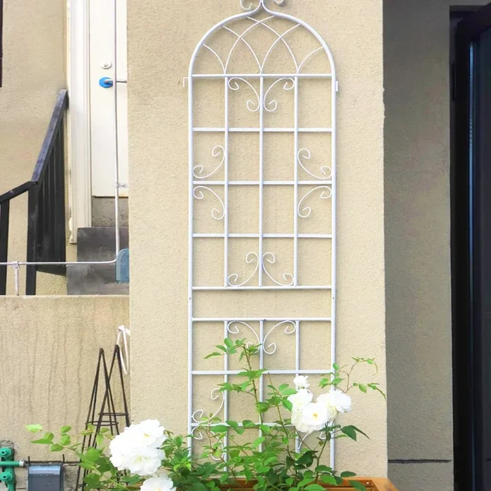 2 Pack Metal Garden Trellis 86.7″ x 19.7″ Rustproof Trellis for Climbing Plants Outdoor Flower Support White