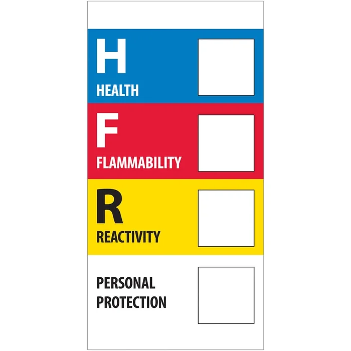 2 x 2″ – “Health Flammability Reactivity” 500/Roll