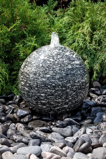 20″ Speckled Granite Sphere Fountain