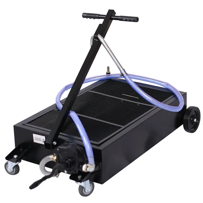 20 Gallon Low Profile Oil Drain With Pump Black Metal