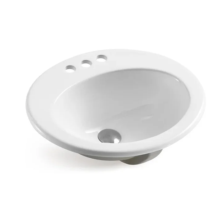 20 in. x 18 in. Top Above Sink White Ceramic Bathroom Counter