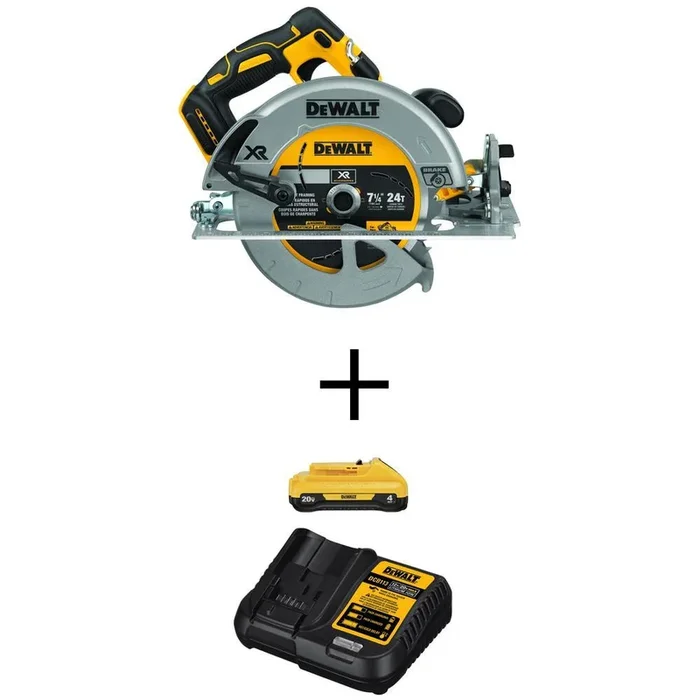20-Volt MAX 7-1/4 in. Cordless Brushless Circular Saw with (1) 20-Volt Compact 4.0Ah Battery and Charger
